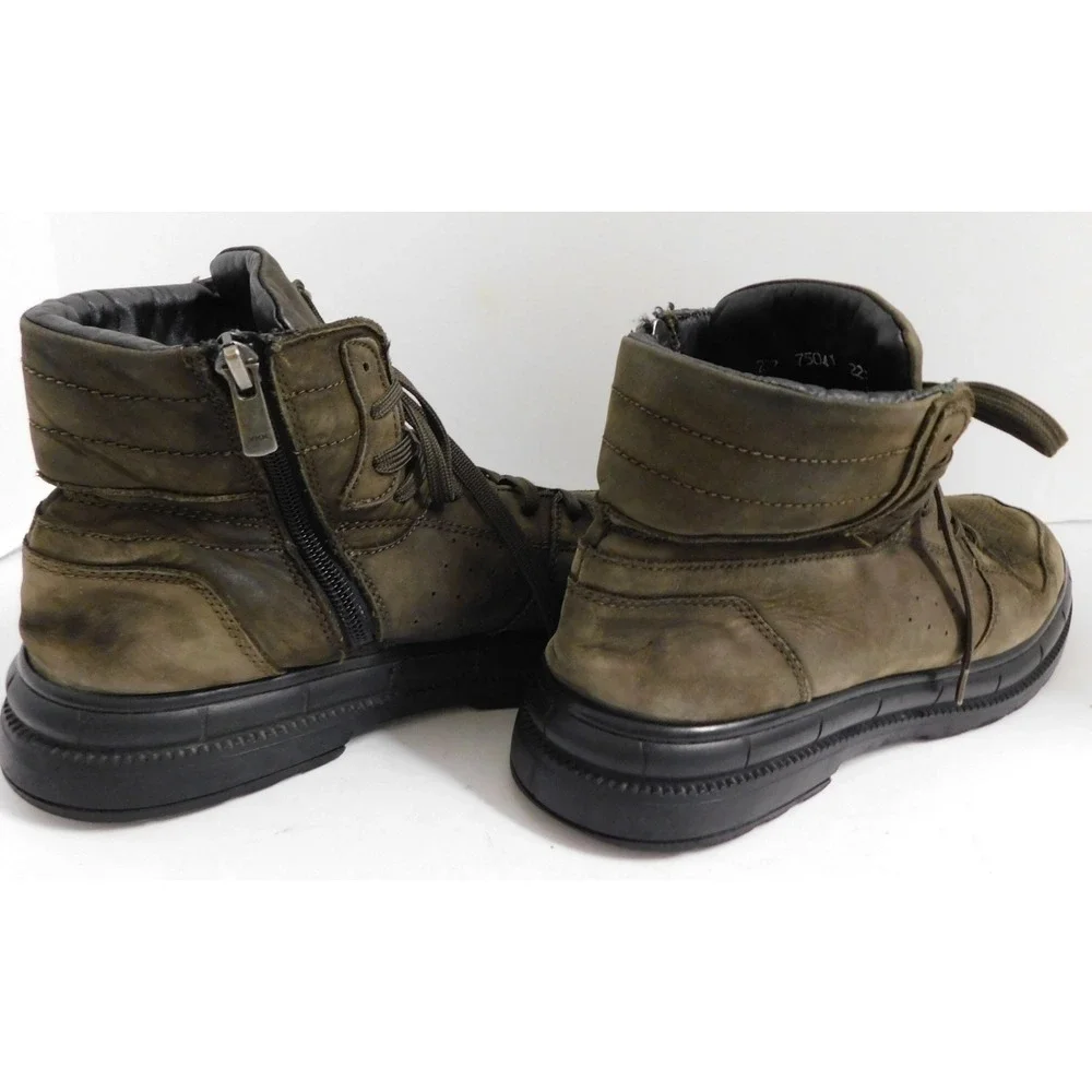 Greyder 75041 Brown Distressed Leather Zip Ankle Boots sz 42 US sz 9